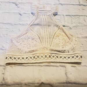 Victoria's Secret high neck lace + grommet Bralette